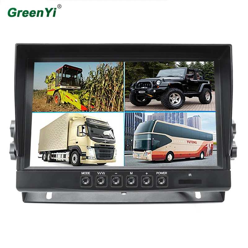 HD AHD 1920*1080P 9 дюймов TFT lcd Автомобильный 4CH DVR видео рекордер монитор с MP5 функции для грузовика Ван автобуса парковочная камера система