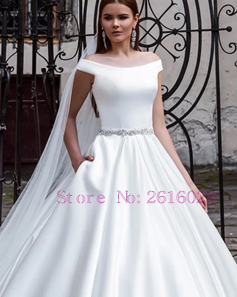 Tcmldr 2017 Elegent Scoop A-Line Wedding Dress Cap Sleeves Gowns Floor Length Beaded Belt Plus Size Formal Bridal | Свадьбы и