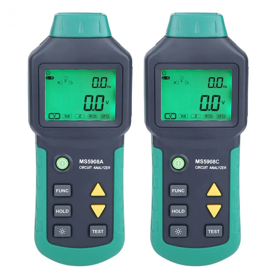 AC100-240V MASTECH MS5908A/MS5908C ЖК-анализатор цепи с напряжением GFCI RCD тестер инструменты