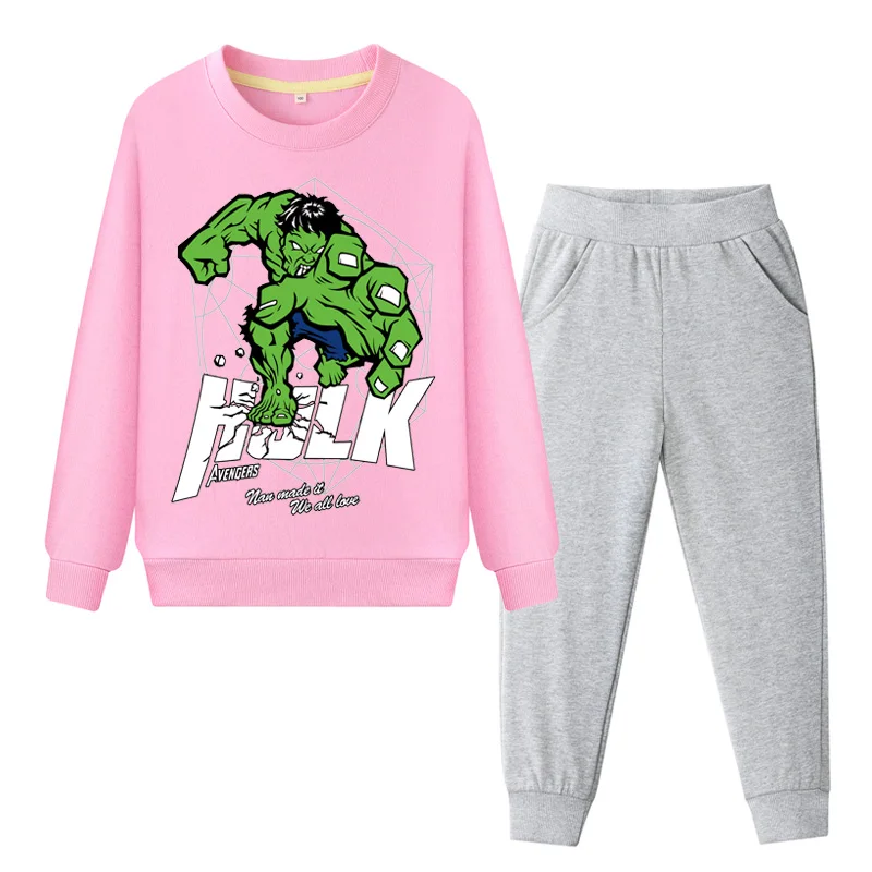 Children Cartoon Print Clothes Suit Boys Hulk Coat+Pant Clothing Sets Girls Pink Casual Tracksuit Kids Sports Costume Set WL067 | Детская