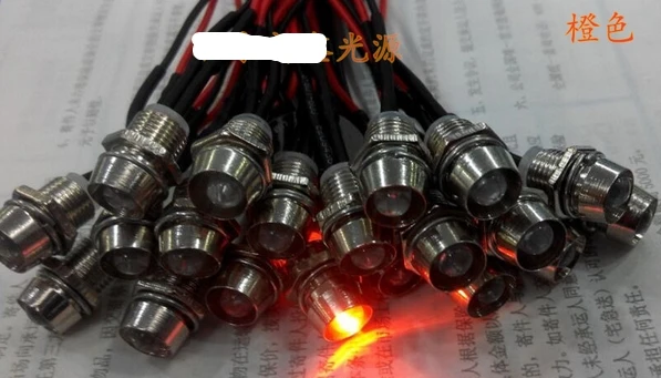 Микс Candel мерцающий 5 мм оранжевый предварительно подключенный светодиод 12 В с