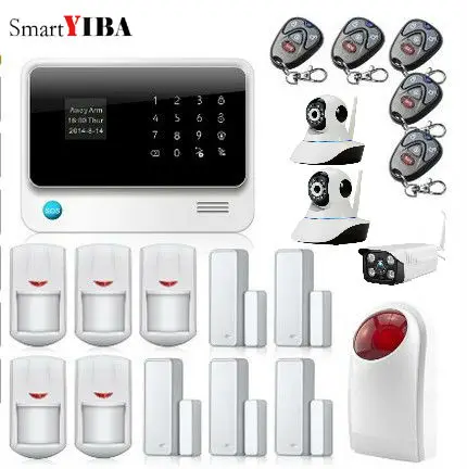 E KIT SmartYIBA Домашняя безопасность Wi-Fi GSM система охранной сигнализации приложение дистанционное управление Испанский Русский Голос видео IP камера Smart Sokcet - Цвет: E KIT