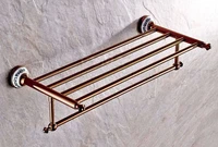 rose gold brass wall mount shelf towel rack bath rails hanger storage towel bars holder bathroom accessories zba383