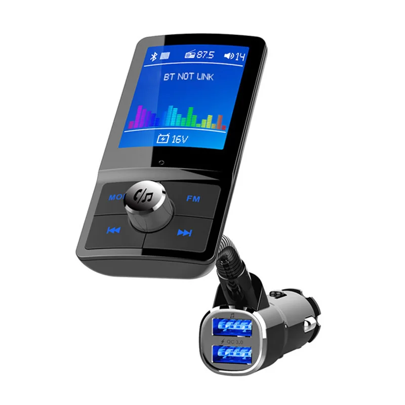 JaJaBor fm-передатчик Bluetooth автомобильный комплект громкой связи AUX-IN Автомобильный MP3-плеер Поддержка папки воспроизведение песни большой цветной экран дисплей
