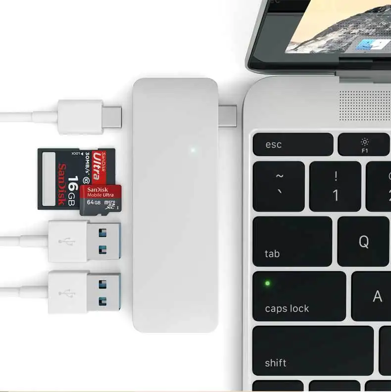 Высокоскоростной 3 0 USB Type C концентратор 5 в 1 комбинированный с зарядным портом