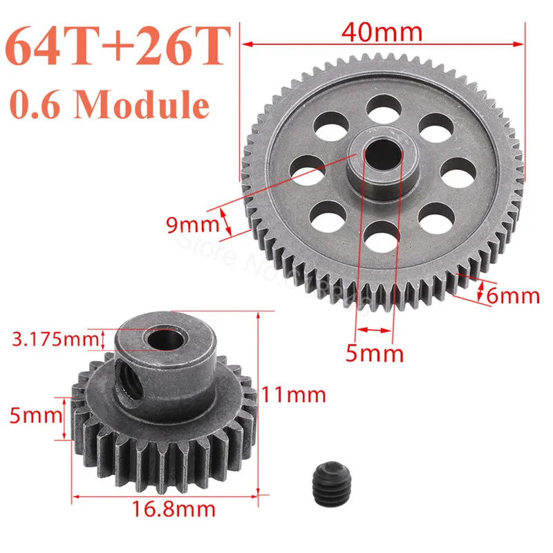 HSP 11184 стальная брифференциальная основная Шестерня 64T 11176 540 двигатель 26T Запчасти