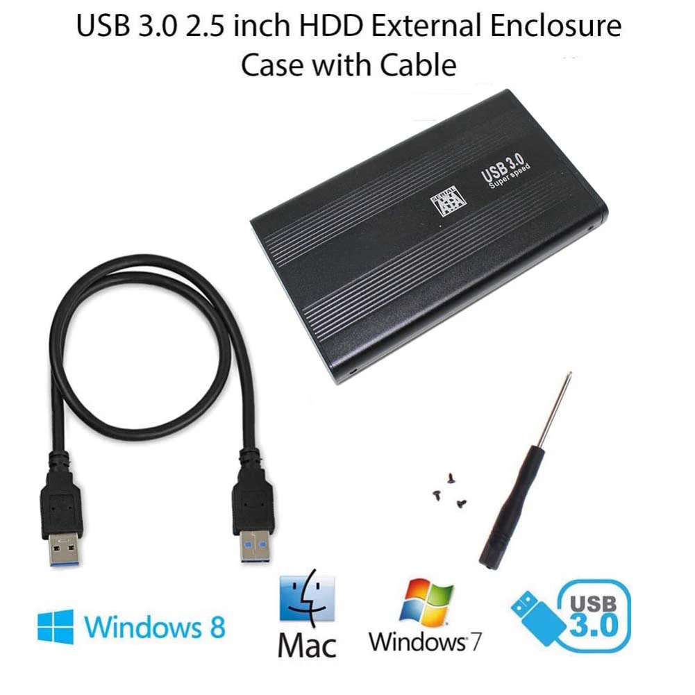 USB 3,0 SATA 2," дюймовый корпус жесткого диска HDD корпус жесткого диска алюминиевый коробок для Windows 7/8/98/ME/2000/XP или Mac OS