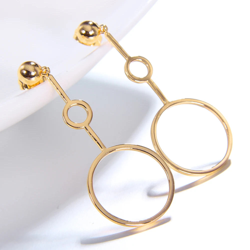 2019 новые модные серьги простые золотые/Серебряные длинные раздел кисточка кулон