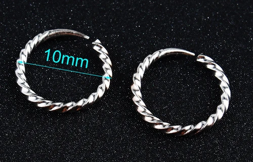 10mm yinse 1 шт. Европейский Винтажный серебряный цвет бесконечный круг серьги ручной работы простые серьги-кольца БАЛИЙСКАЯ обертка для женщин модные ювелирные изделия 1 см - Окраска металла: 10mm yinse