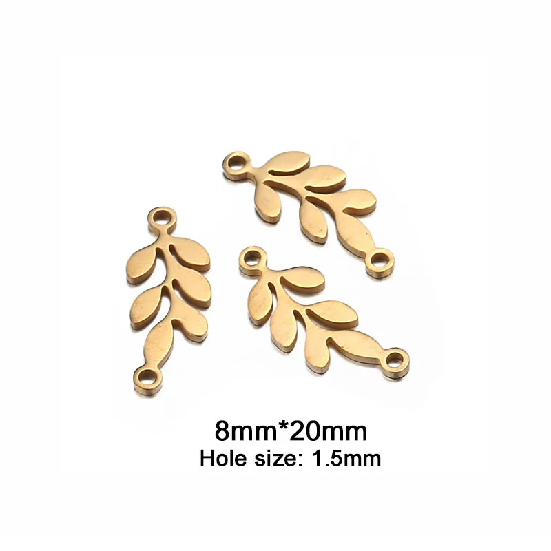 10 шт./партия Подвески в виде листьев из нержавеющей стали подвески с двойным