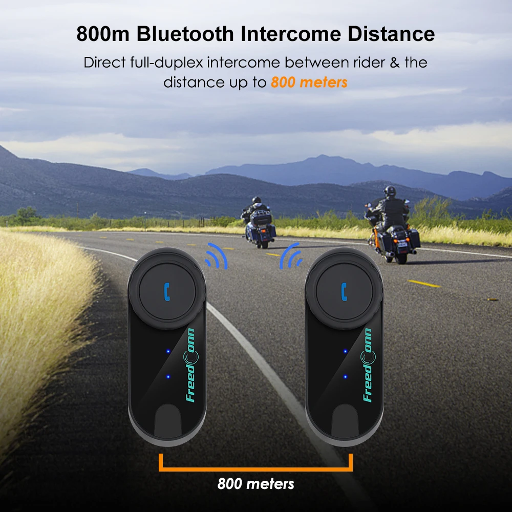 Мотоциклетный Bluetooth домофон FreedConn T-COMVB 800 м дистанционный переговорный шлем с наушниками, с внутренней телефонной связью fm-радио ЖК-экран для 3 Rider