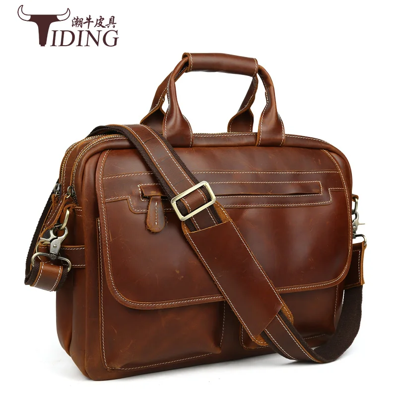 

men briefcase cow leather laptop vintage men briefcases handbags brands genuine leather man handbags shoulder crossbody file bag