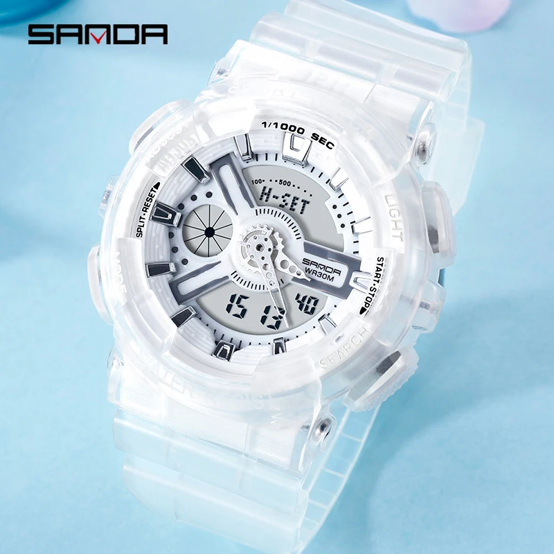 SANDA новые модные повседневные спортивные цифровые часы для Пары