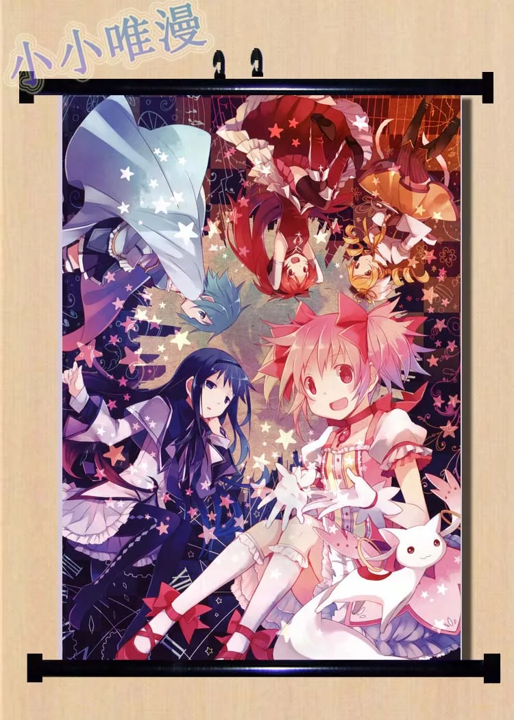 Аниме Puella Magi Madoka Magica Kaname и инкубатор QB & Akemi Homura домашний декор настенные прокрутки