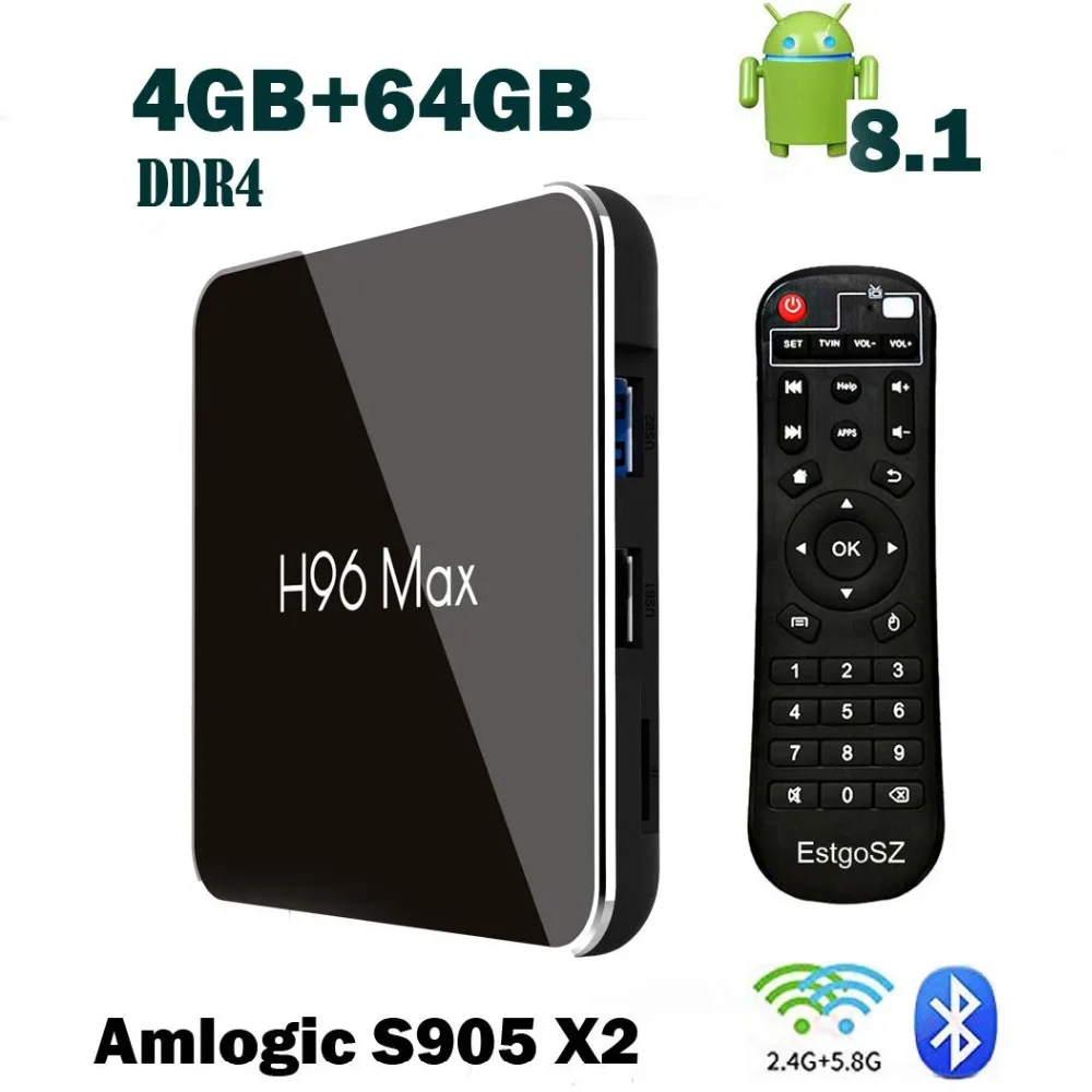ТВ приставка H96 max X2 Android 8 1 4 Гб ОЗУ 32 ПЗУ четырехъядерный процессор Amlogic Поддержка