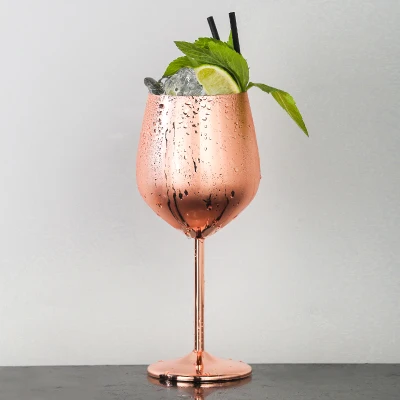 Rose Gold 1 pcs 304 нержавеющая сталь красное вино стекло серебро розовое золото бокалы сок напиток шампанское бокал для вечеринок барная посуда кухонные инструменты 500 мл - Цвет: Rose Gold 1 pcs