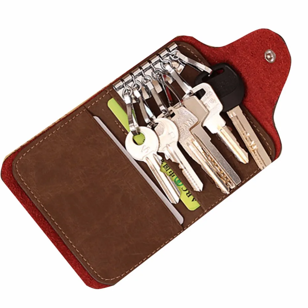 

KUDIAN BEAR Leather Key Wallets Car Key Holder Vintage Smart Men Key Organizer Pouch Casual Housekeeper Porta Chave BIM012 PM49