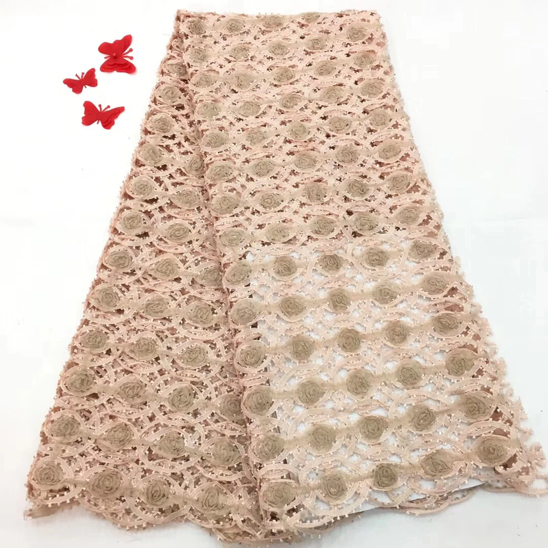 5yard/lot Высокого Качества последние Нигерии шнуровка 2018 3D цветок сетки ткань с