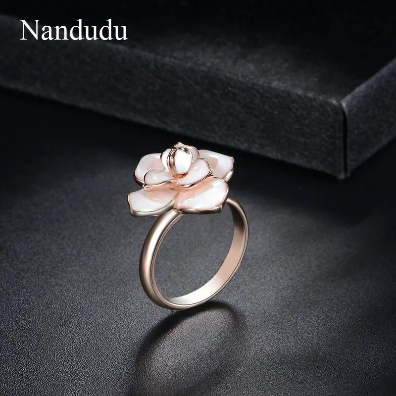 Nandudu Новый Цветущий цветок кольца для женщин Девушка Модные украшения подарок
