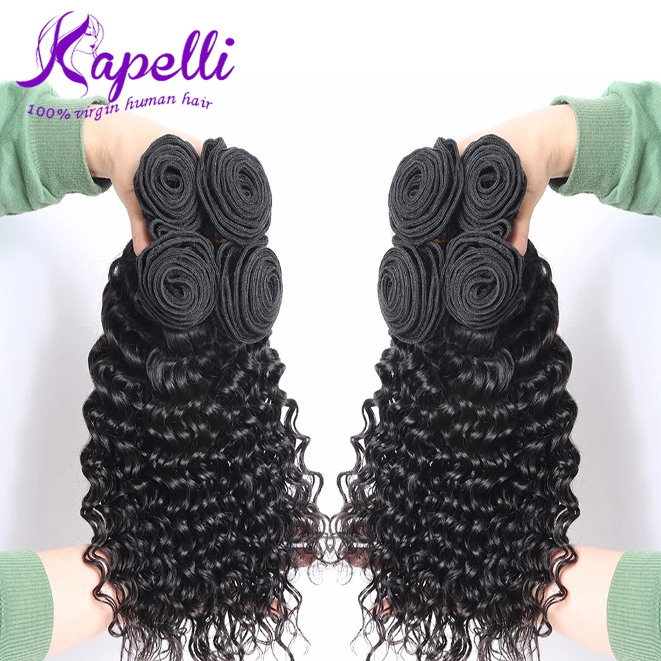 8A Brazilian Virgin Hair Bundles Human deep wave hair weave bundles 1 pc Deep Wave Rosa Products |