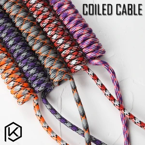 nylon coiled cable wire mechanical keyboard gh60 usb cable mini usb port for poker 2 gh60 keyboard kit diy free global shipping