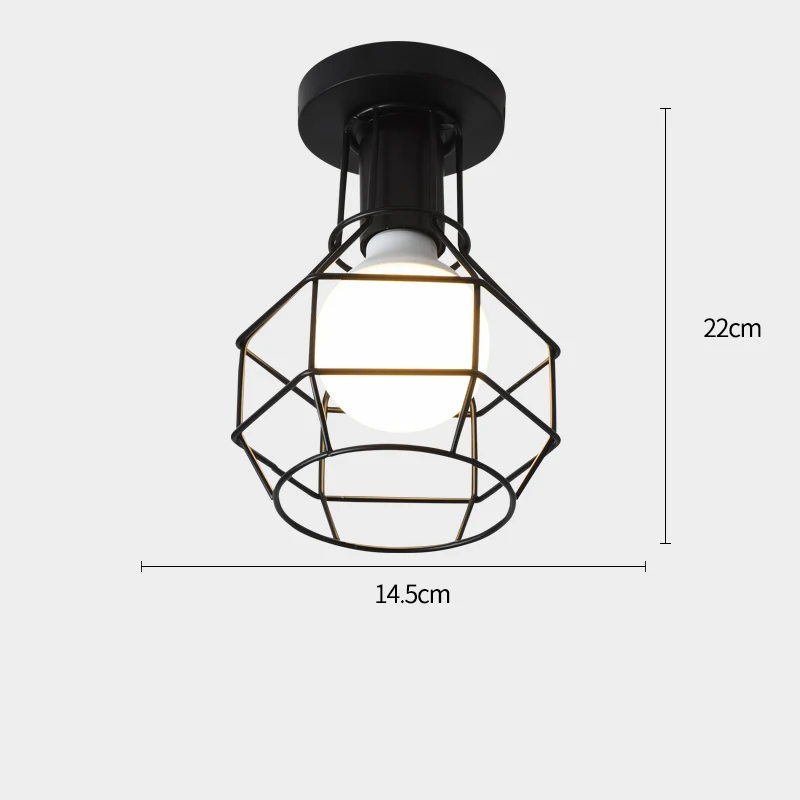 Ceiling light Black Подвесной светильник в скандинавском стиле ретро в железной клетке, современный светильник, Американский промышленный винтажный светильник, кухонные подвесные лампы, люстра - Цвет корпуса: Ceiling light Black