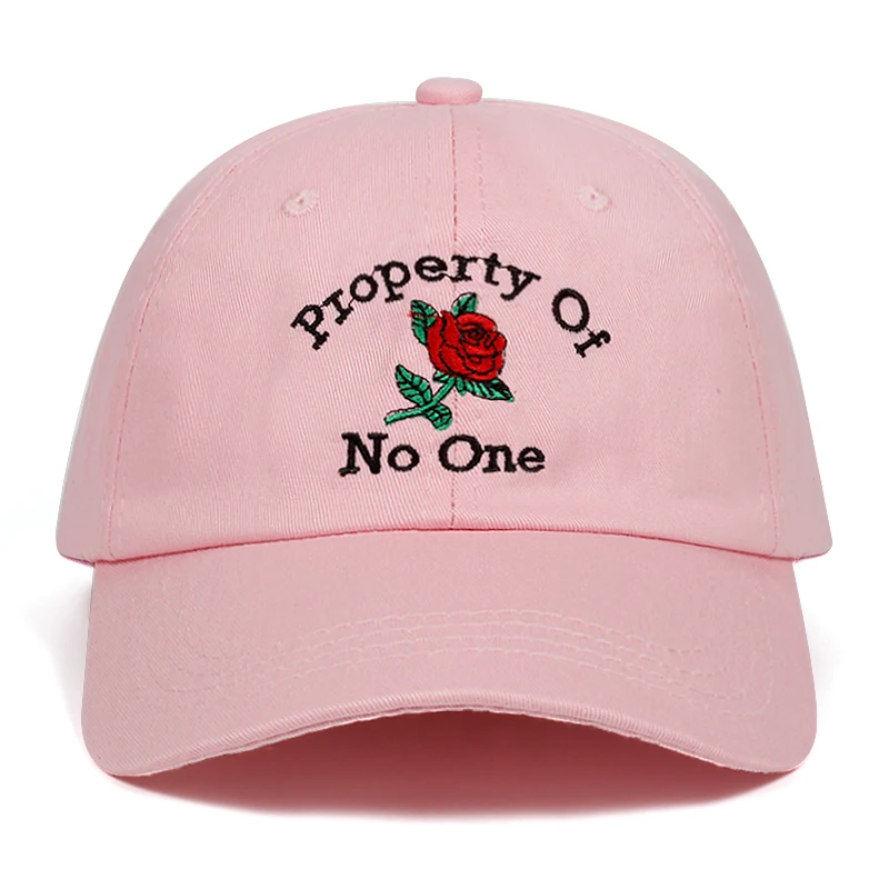 

Property Of No One Rose flower Caps Summer Flower Baseball Cap Embroidery Dad Hat Drop Ship 100% Cotton Snapback Women Men Hats
