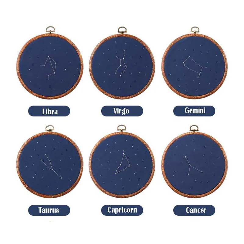 Простые Наборы для вышивания начинающих 12 созвездий крестиком наборы с рамкой