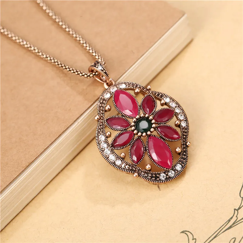 Разноцветный кристалл смолы цветок кулон ожерелье и Комплект сережек для женщин