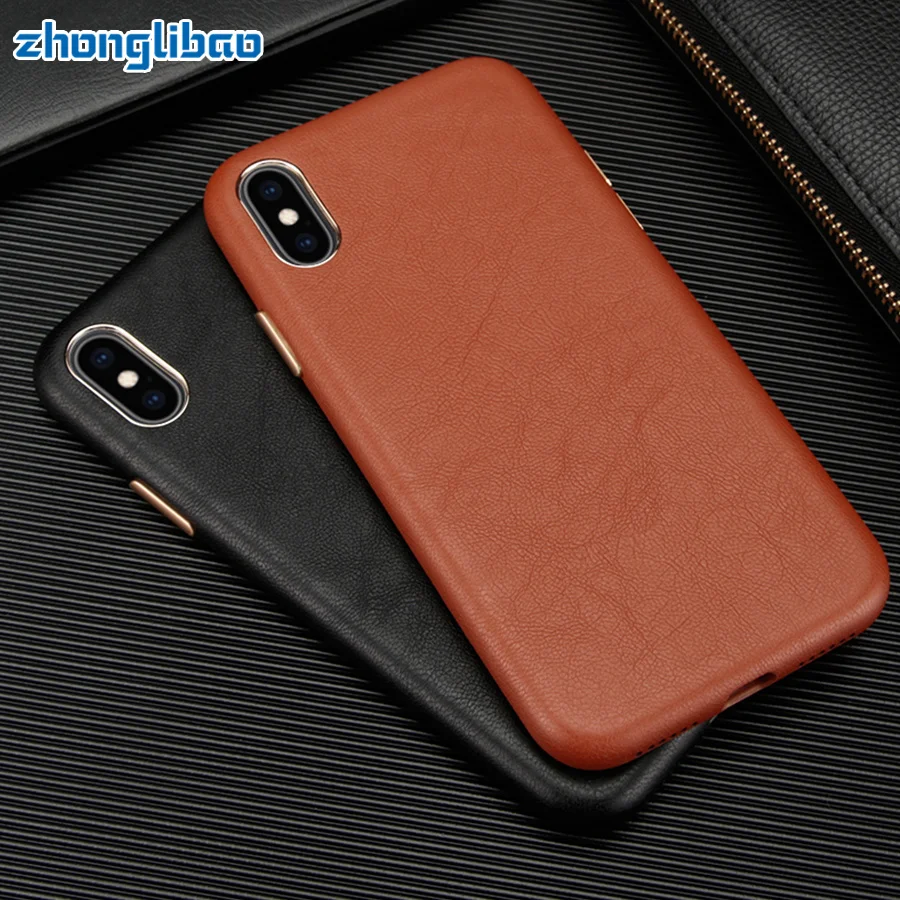 Роскошный деловой кожаный чехол для Iphone Xs Max Xr X Etui, ультра-светильник, мягкий чехол для телефона Iphone 8, 7 Plus, металлическая кнопка