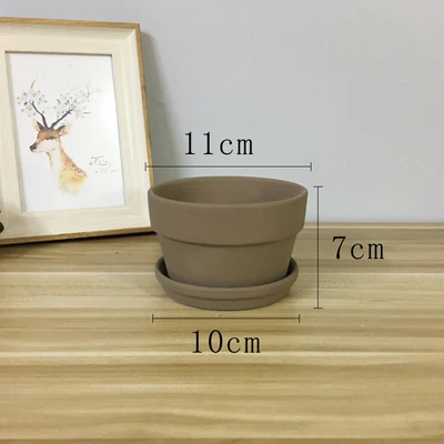 11x7cm with troy Простой красный цветочный горшок в скандинавском стиле, горшок для суккулентов, коричневый зеленый цветочный горшок - Цвет: 11x7cm with troy