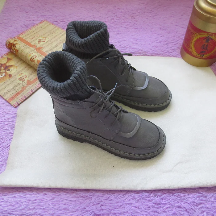 Careaymade/, новые ботинки из pu искусственной кожи в стиле Mori girl полусапожки ручной работы повседневные женские Ботинки martin на плоской подошве 4 цвета