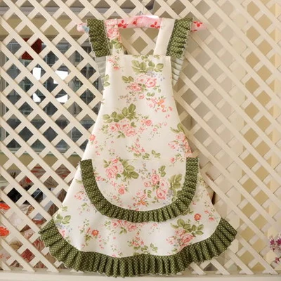 apron Модный женский безрукавный фартук для кухни, ресторана, нагрудник, фартук с карманом, хлопковый передник, кружевной кухонный фартук - Цвет: apron