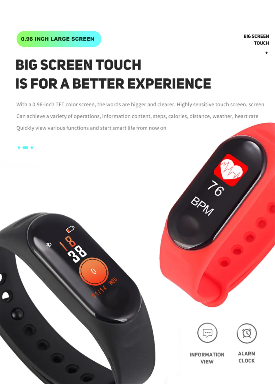 ACCEZZ смарт-браслет для Xiaomi измерение кровяного давления цветной экран Браслет фитнес-трекер M3 для IOS Android