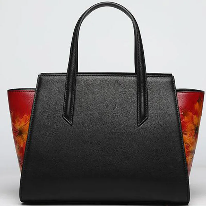 Women Genuine Leather bag new high-end Chinese style embossed handbag Shoulder bag Messenger bag Designer bag