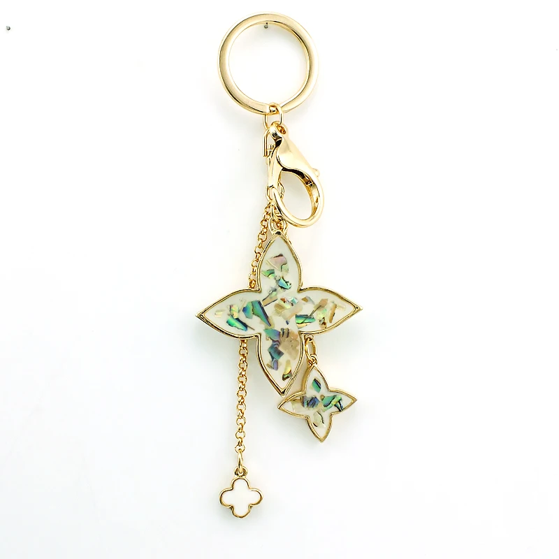 Модные брелоки JINGLANG золотого цвета в виде клевера брелок для женщин сумочка