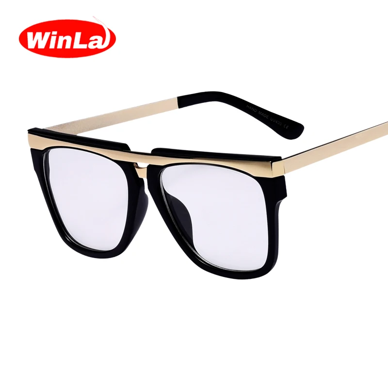 WINLA новый дизайн модные унисекс квадратные металлические оправы оптические очки