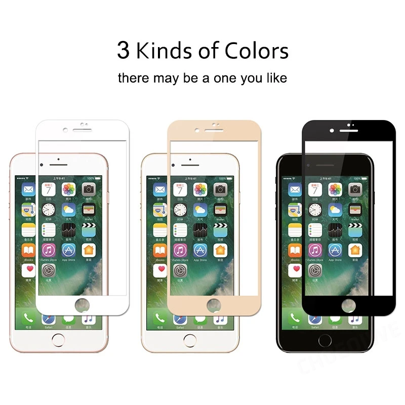 CHOEOIWE for iPhone 8 6 6s 7 Plus Explosion-Proof Full Cover Glasses Screen Protectors X 10 9H Tempered Glass Film | Мобильные