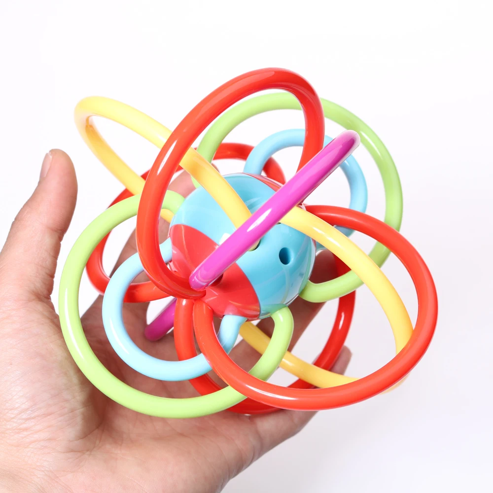 PeNeede Детские Жевательные сенсорные игрушки для младенцев Радужный красочный шар