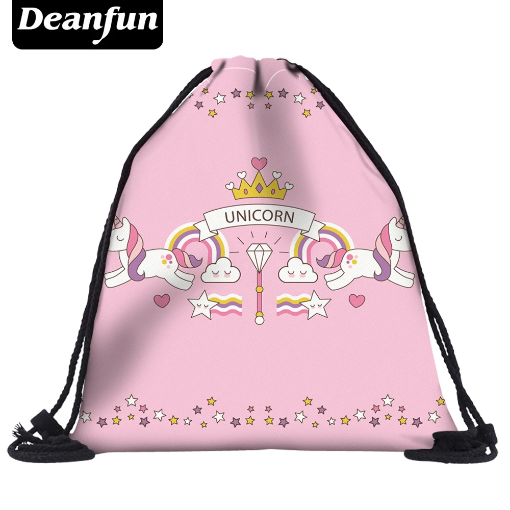 Deanfun женские сумки на шнурке с единорогом 3D принтом розовые школьные для девочек
