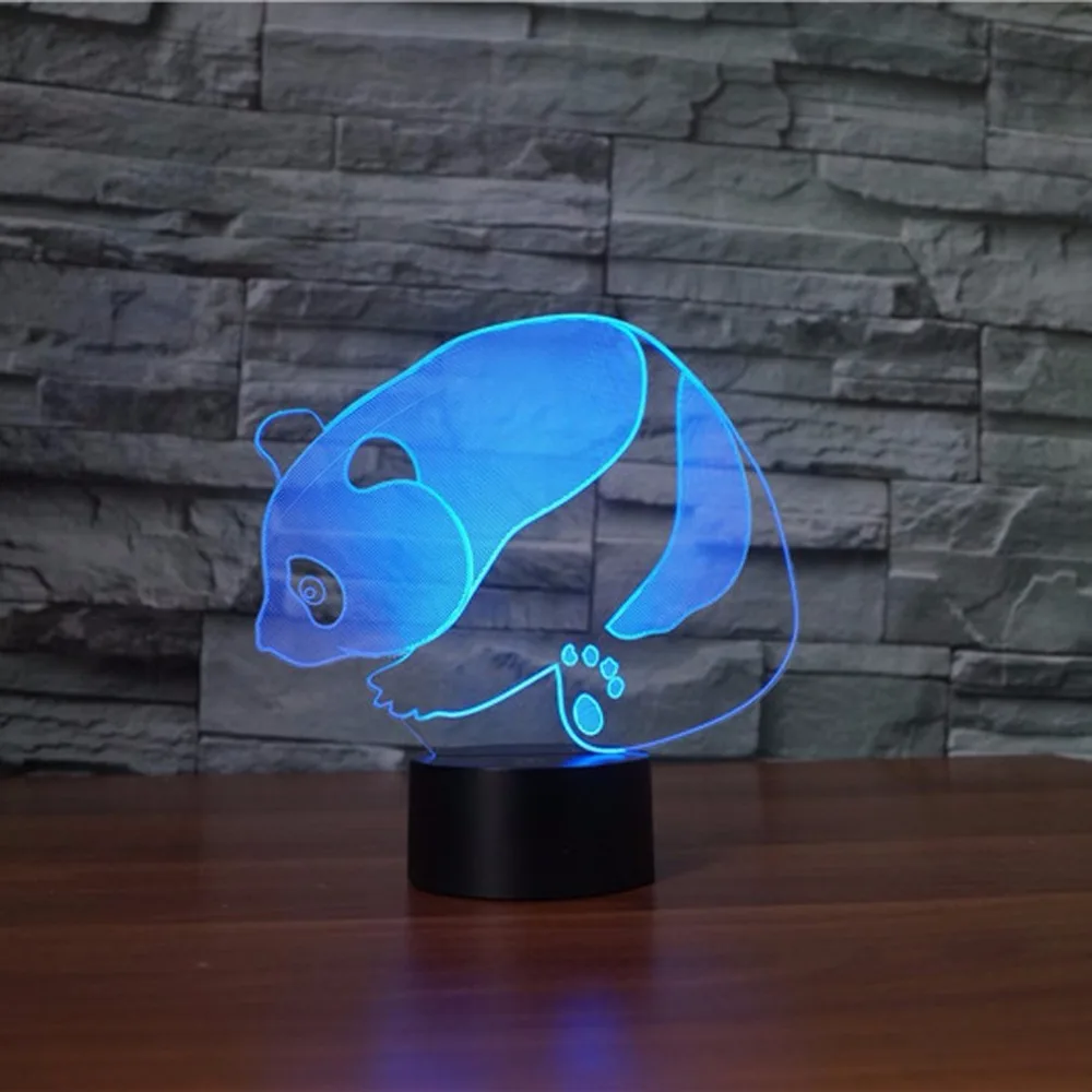 Панда 3d ночник красочный дистанционный сенсорный Switt Usb настольная лампа ребенок
