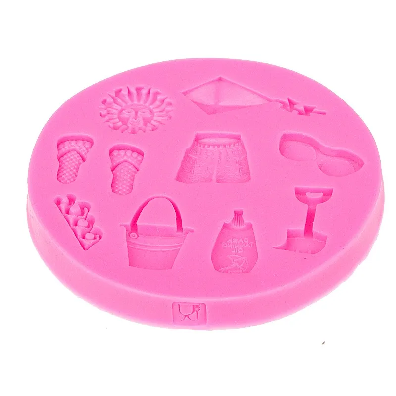 Солнечные пляжные тапочки штаны сахар торт силиконовая форма женская форма|dessert