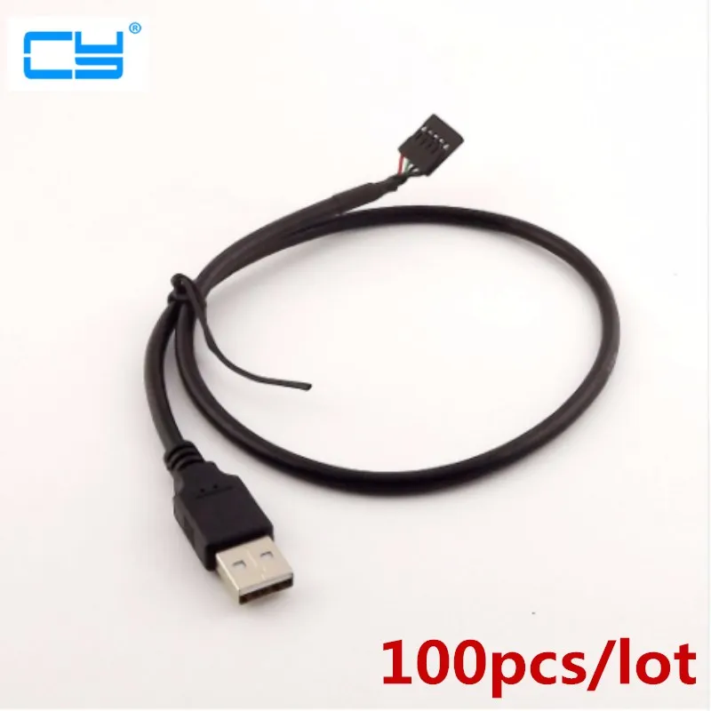 100 шт./лот 50 см USB 2 0 Тип A штекер Dupont 5 Pin Женский адаптер материнской платы