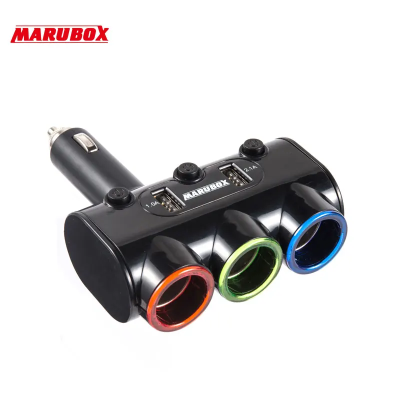 Marubox M10 Разветвитель прикуривателя 2 USB 3.1A регулировка угла наклона 3 гнезда