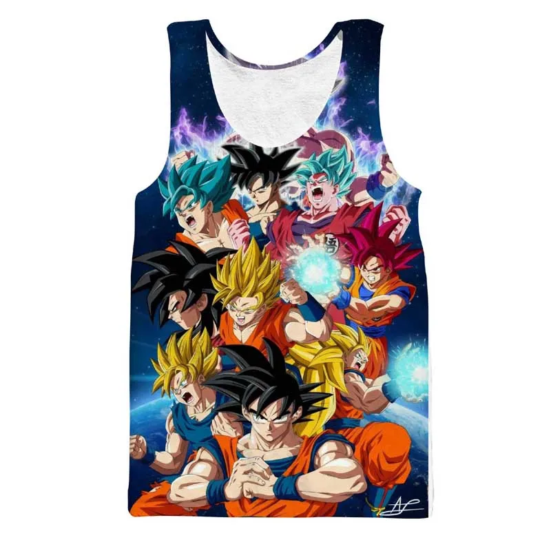 Dragon Ball Z мужские летние Майки Топы Супер Саян Гоку белый Бог Вегета Драконий мяч майка для занятий бодибилдингом Спортивная одежда для фитнеса