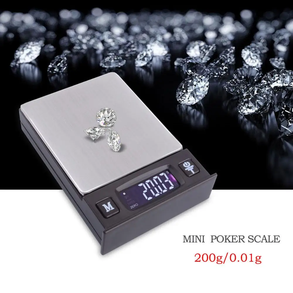 200-0.01G Мини-чехол для сигарет, цифровой дисплей, электронные весы, высокая точность, портативные ювелирные весы, карманные весы 200/500-0,01 г - Цвет: 200-0.01G