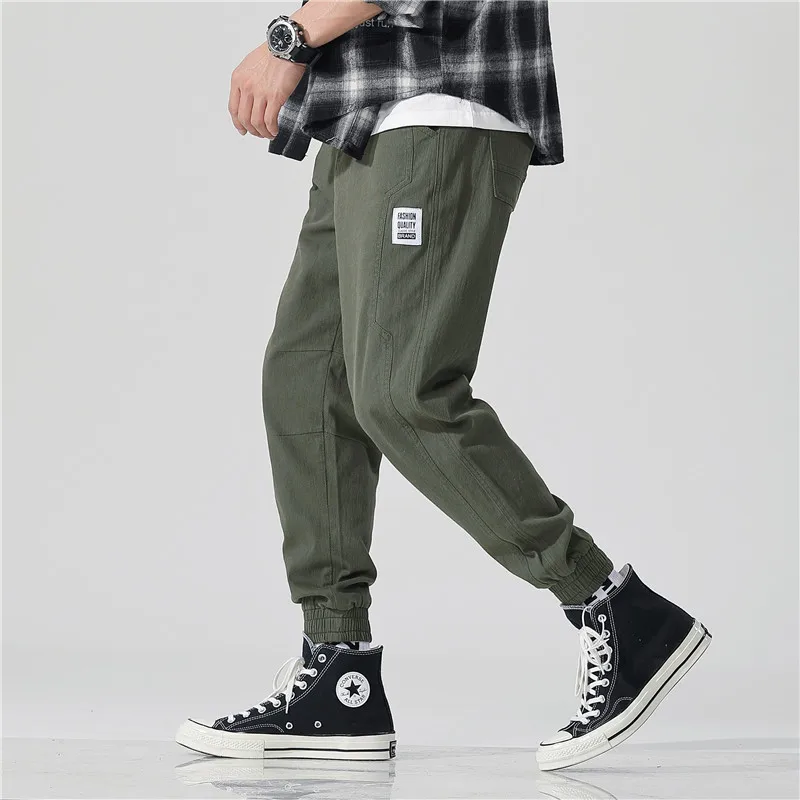 High-end quality trousers Men's jeans four seasons style of overalls Hip hop loose Nine pants Leisure time | Мужская одежда