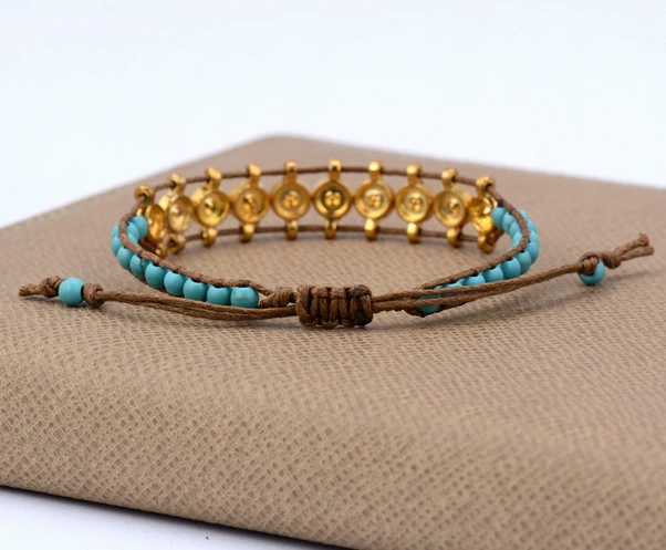 Камень с подвеской сглаза регулируемый браслет оптовая продажа восковой шнур