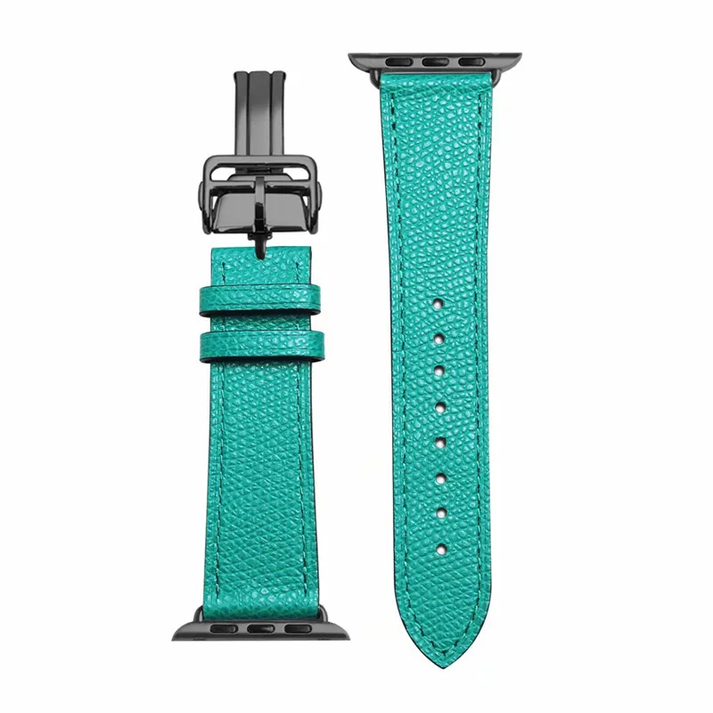 Herm логотип на ремешке с застежкой для Apple Watch Series 5 4 3 2 1 44 мм 40 мм 42/38 мм кожаный ремешок для iwatch - Цвет ремешка: 17