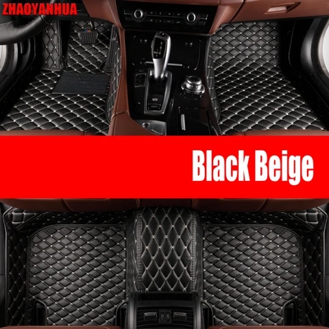 Black Beige Автомобильный коврик для Toyota rav4 rav 4 2007 аксессуары водонепроницаемый кожаный автомобильный коврик подкладка коврики - Название цвета: Black Beige